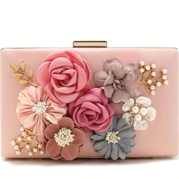 Handbags - Floral Evening Clutch